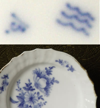 Porcelain marks crossed lines